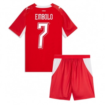 Billige Fotballdrakt Sveits Breel Embolo #7 Replika Hjemmedraktsett Barn VM 2026 Kortermet (med bukser)